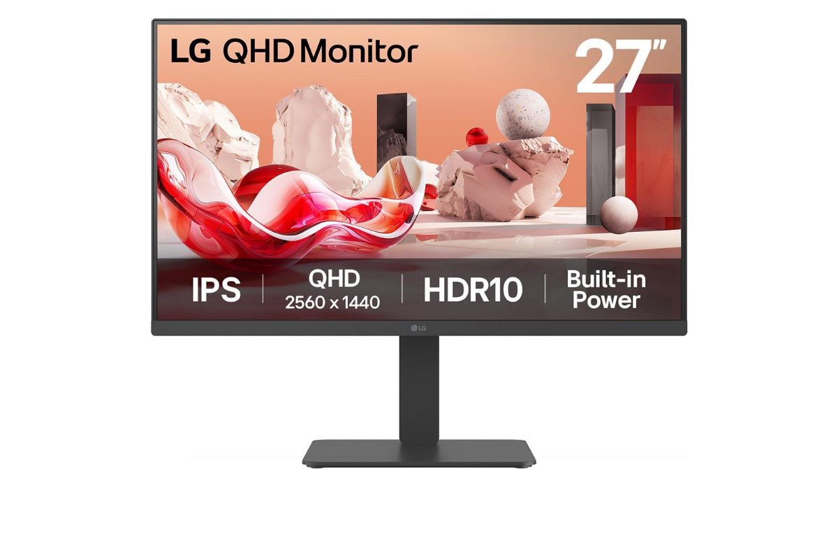 LCD Monitor, LG, 27BA45QB-B, 27", Panel IPS, 2560x1440, 16:9, 100Hz, Matte, Speakers, Swivel, Pivot, Height adjustable, Tilt, Colour Black
