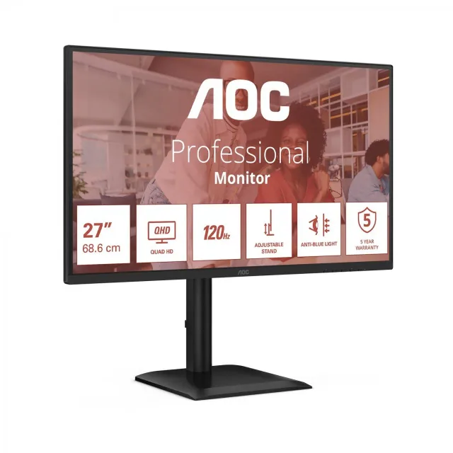 AOC | Q27E4CV | 27 " | IPS | QHD | 16:9 | 120 Hz | 4 ms | 2560 x 1440 pixels | 350 cd/m² | HDMI ports quantity 1 | Black