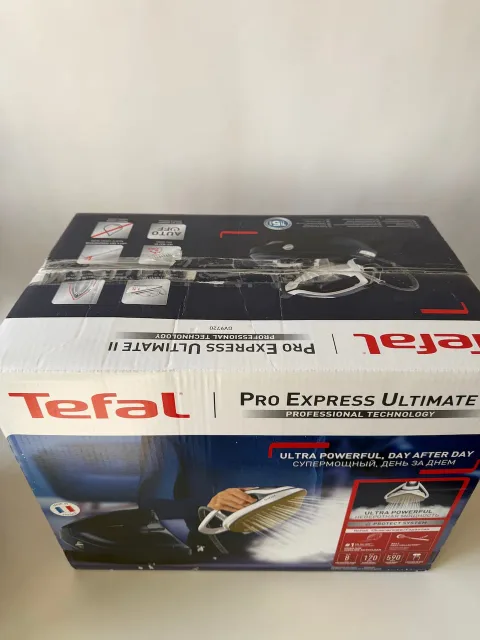 Prece ar Bojātu iepakojumu- TEFAL Pro Express Ultimate gludināšanas sistēma, 3000W, zila/balta (1. kopija)