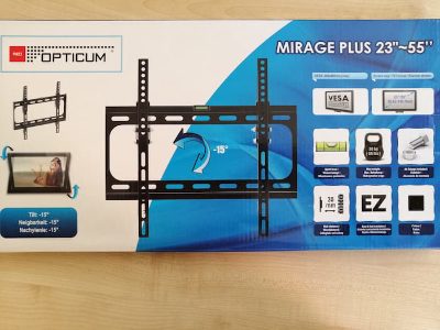 Opticum TV stiprinājums pie sienas 23-55collas, līdz 30kg, melns