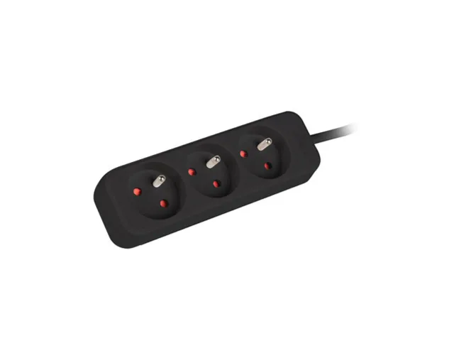 Lanberg Cable Power Strip, 3X French Outlets Quality-Grade Copper, 3 m | PS0-03E-0300-BK