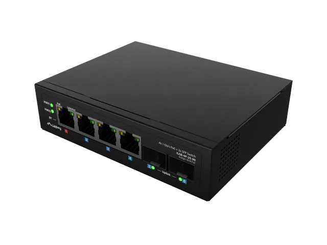 Lanberg Switch Light IndustrialPoE 1xBT 3xAT 2xSFP Din Unmanagment Gigabit Ethernet | ILGE-4P-2S-90 | Unmanaged | Din rail