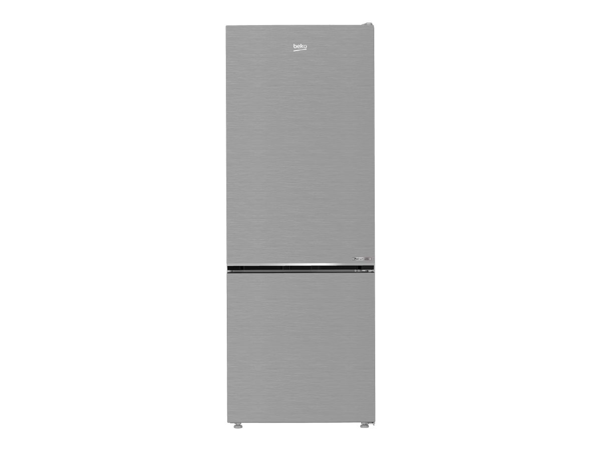 BEKO Refrigerator, B3RCNE564HXB, Energy efficiency class E, Free standing, Combi, Height 192 cm, No Frost system, Fridge net capacity 340 L, Freezer net capacity 150 L, Display, 39 dB, Stainless steel