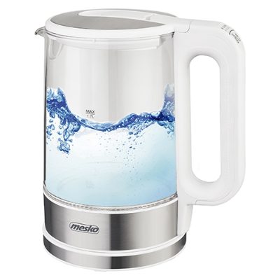 Kettle, MS 1301w, Electric, 1850 W, 1.7 L, Glass, 360° rotational base, White