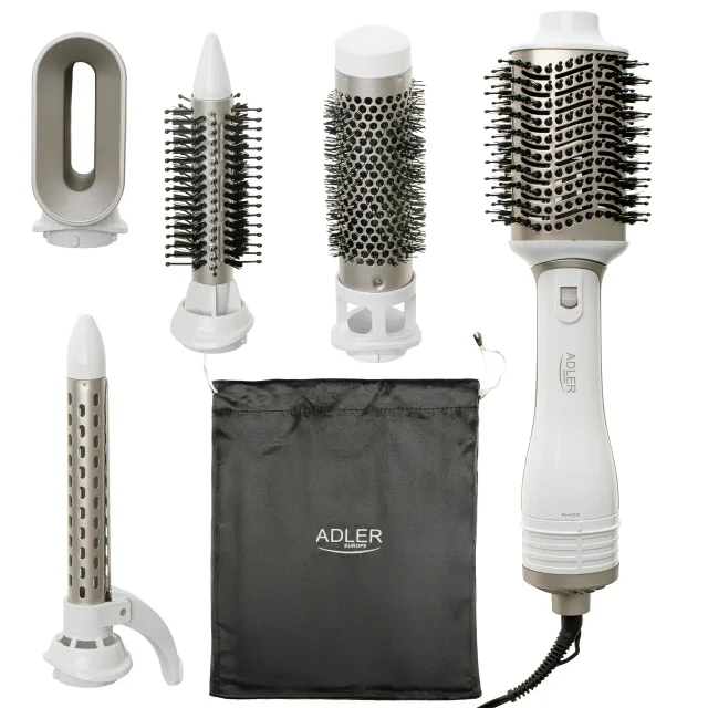 Adler 5-in-1 Curling Iron-Dryer | AD 2027 | Number of heating levels 2 | 1200 W | White/Champagne
