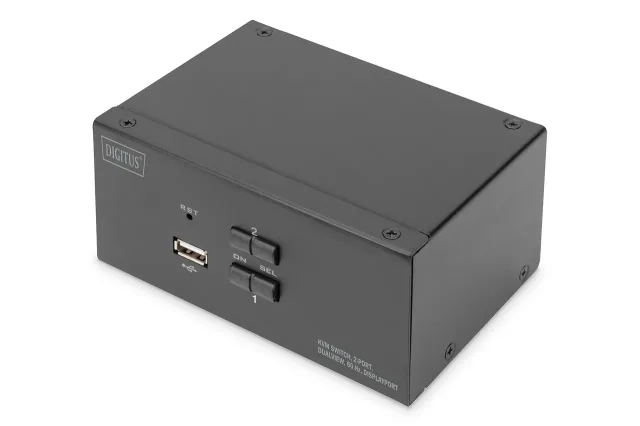 Digitus | KVM Switch, 2-Port, Dual Display, 4K, DisplayPort | DS-12862
