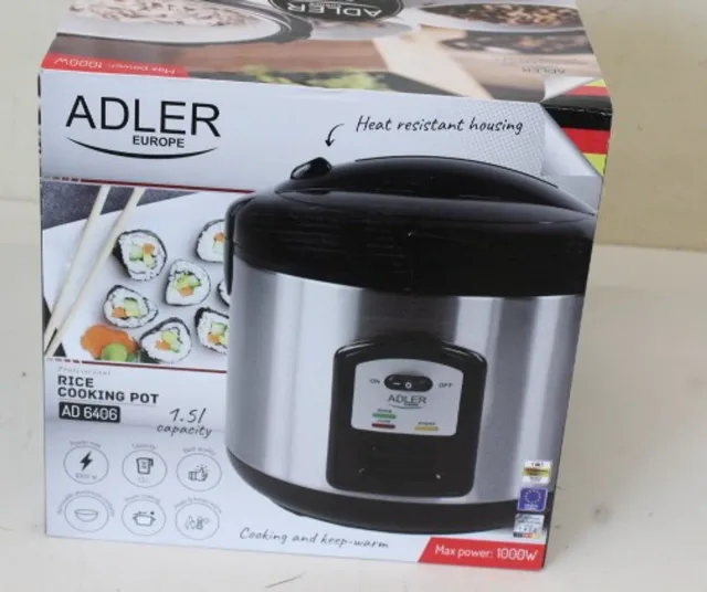 SALE OUT. Adler | AD 6406 | 1000 W | Stainless steel/Black | DAMAGED PACKAGING, SCRATCHES ON TOP
