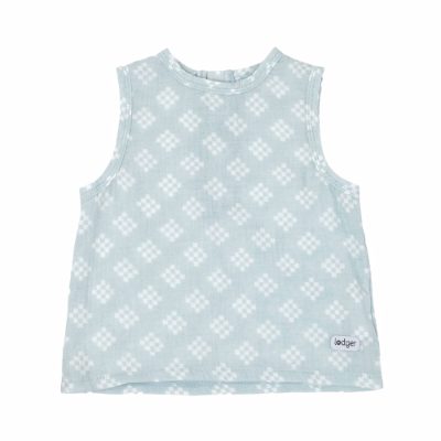 Lodger Tank Topper Tribe Muslin vasaras mazuļu krekliņš bez piedurknēm, Ice Flow, 74 cm