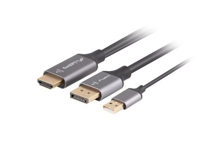 Lanberg HDMI (M) to Displayport (M) cable 4K, Black, CA-HDDP-20CU-0018-BK, 1.8 m