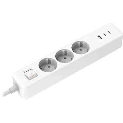 20W Power Strip (2C1A) EU, Sockets quantity 3