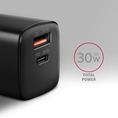 AXAGON Sil wallcharger 2x port (USB-A + USB-C), 30W, ACU-PQ30