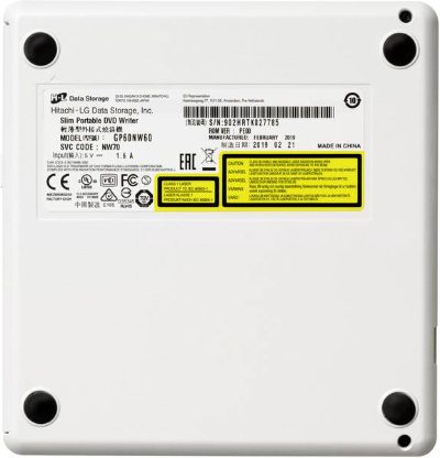 Ultra Slim Portable DVD-Writer, GP60NW60, Interface USB 2.0, DVD±R/RW, CD read speed 24 x, CD write speed 24 x, White, Desktop/Notebook