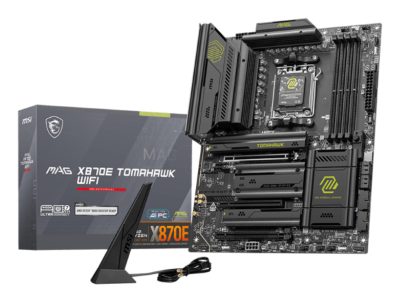 Mainboard, MSI, AMD X870E, SAM5, ATX, Memory DDR5, Memory slots 4, 3xPCI-Express 16x, 4xM.2, 1xAudio-In, 1xAudio-Out, 4xUSB 2.0, 2xUSB 3.2, 3xUSB-C, 1xRJ45, MAGX870ETOMAHAWKWIFI