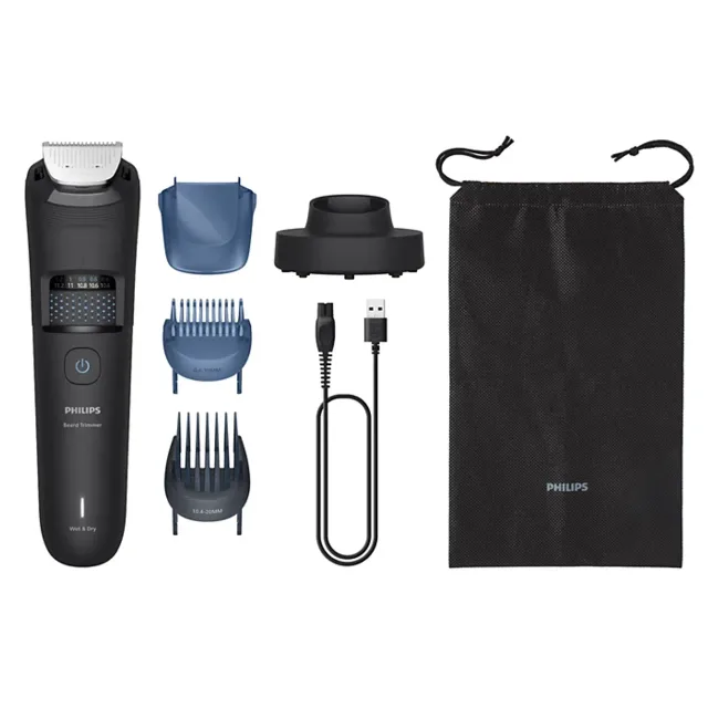 PHILIPS Series 5000 Bārdas trimmeris, lādējams, melns ar zilu