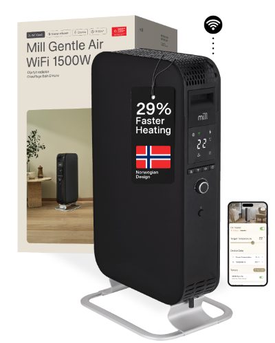 Heater, OIL1500WIFI3 Gentle Air, Oil Filled Radiator, 1500 W, Suitable for rooms up to 22 m², Black