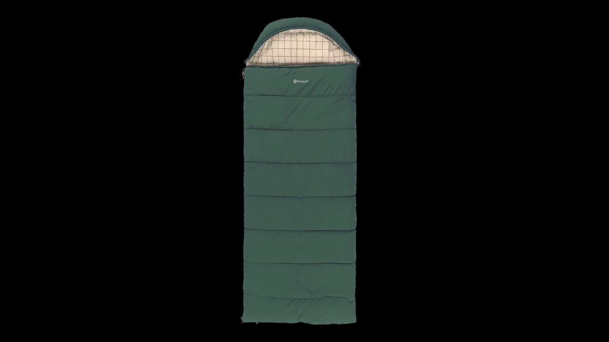 Outwell Camper Prime Green, Sleeping Bag, 235 x 90 cm, Temperature -15 to 5 °C, Right Zipper