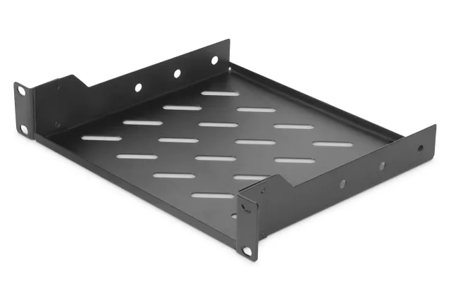 Digitus | 1U fixed shelf | DN-10-TRAY-2-B | Perfect for storage of components which are not 254 mm (10") suitable. Slim design which takes space of 1 height unit. Easy and quick to mount or dismount. Load capacity: 25 kg | Black