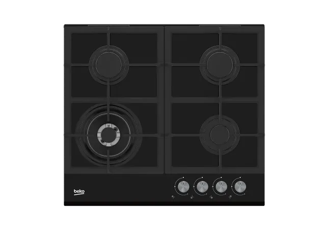 BEKO Hob | HILW64235S | Gas | Number of burners/cooking zones 4 | Rotary knobs | Black