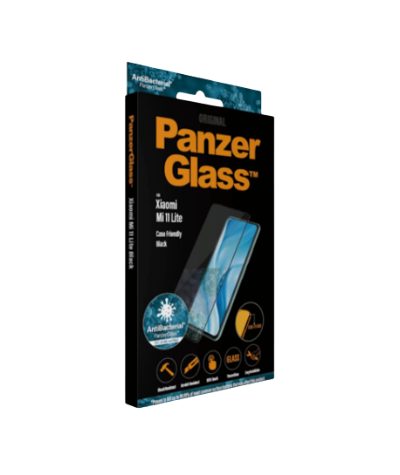 Screen protector, Xiaomi, Mi 11 Lite 4G/ 5G / 5G NE, Glass, Black, Protects the entire screen; Antibacterial glass; 100% touch; Shock absorbing