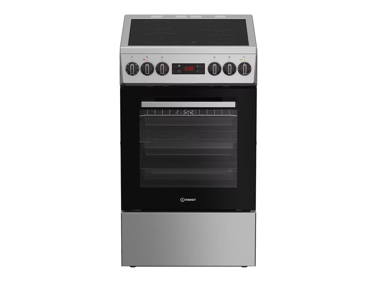 INDESIT Cooker, IS5V8CSX/P, Hob type Ceramic, Oven type Electric, Stainless Steel, Width 50 cm, Grilling, Depth 60 cm, 55 L