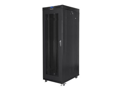 Rack cabinet 19" free-standing 27U/800x1200 (flat pack) with mesh door, LCD, FF01-8227-23BL, Black