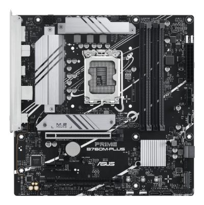 Mainboard, ASUS, Intel B760 Express, LGA1700, Micro-ATX, Memory DDR5, Memory slots 4, 1xPCI-Express 4.0 1x, 2xPCI-Express 4.0 16x, 2xM.2, 1xHDMI, 1xDisplayPort, 4xUSB 2.0, 2xUSB 3.2, 1xPS/2, 1xRJ45, 3xAudio port, PRIMEB760M-PLUS