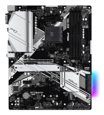 Mainboard, ASROCK, AMD B550, SAM4, ATX, 2xPCI-Express 3.0 1x, 1xPCI-Express 3.0 16x, 2xM.2, 1xPCI-Express 4.0 16x, Memory DDR4, Memory slots 4, 1x15pin D-sub, 1xHDMI, 1xUSB type C, 5xUSB 3.2, 1xPS/2, 1xRJ45, 3xAudio port, B550PRO4