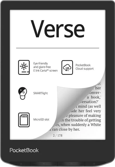 E-Reader|POCKETBOOK|Verse|6"|1024x758|1xUSB-C|Micro SD|Wireless LAN|Grey|PB629-M-WW