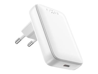 FIXED Slim USB-C Travel Charger, GaN, PD support, 30W, White, Fixed