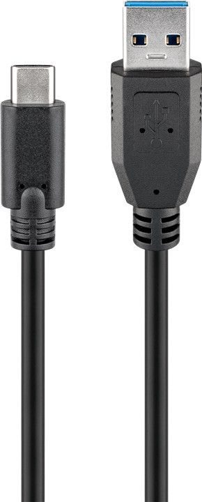 Goobay 71221 USB-C to USB A 3.0 cable, black, 2m, Goobay, USB-C to USB-A USB-C male, USB 3.0 male (type A)