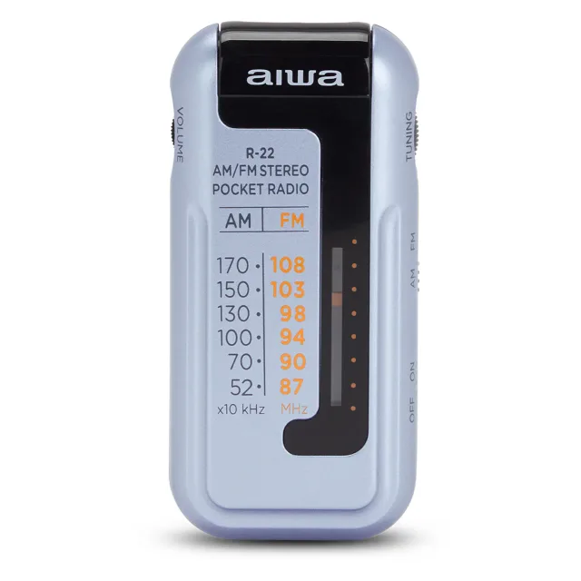 AIWA kabatas radio ar austiņām, pelēks