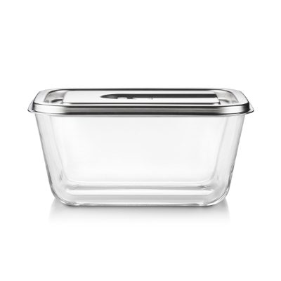 Caso Glass Vacuum Container with Plastic Lid, VacuBoxx Inox XL, Transparent