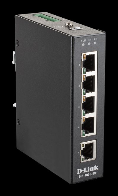 Industrial Fast Ethernet Switch, DIS-100E-5W, Unmanaged, Wall mountable, 60 month(s)