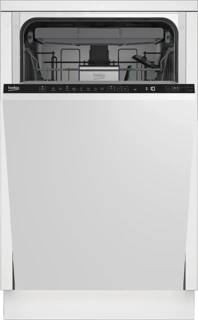 BEKO Dishwasher | DIS46120 | Built-in | Width 45 cm | Number of place settings 11 | Number of programs 6 | Energy efficiency class E | Display | White