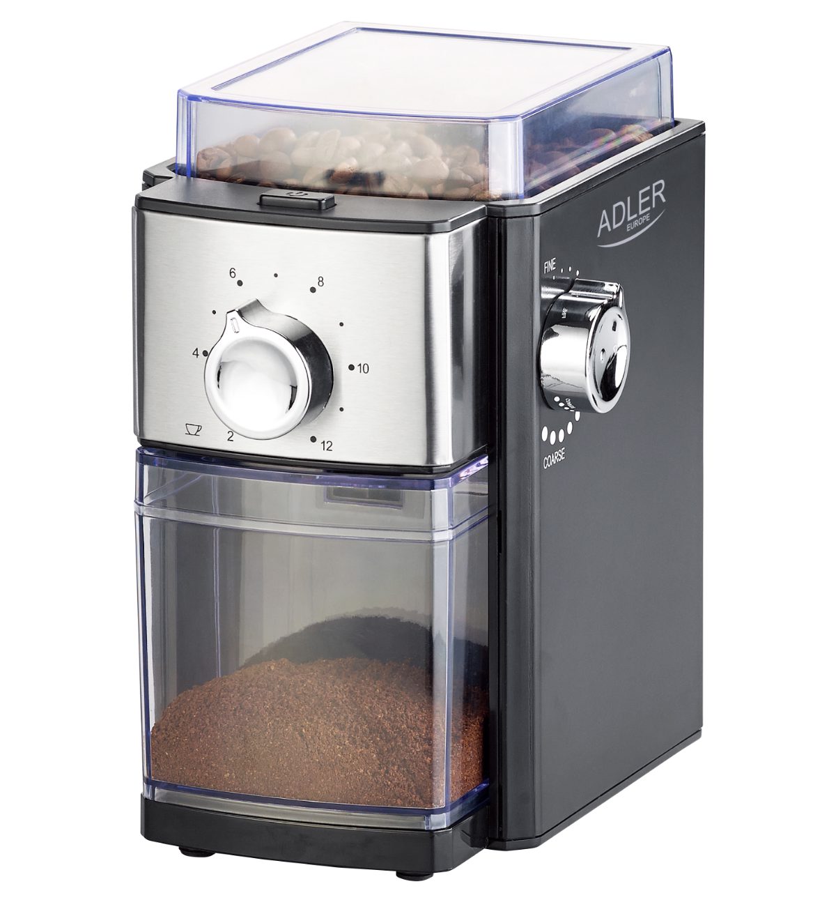 Coffee Grinder, AD 4448, 300 W, Coffee beans capacity 250 g, Number of cups 12 per container pc(s), Black