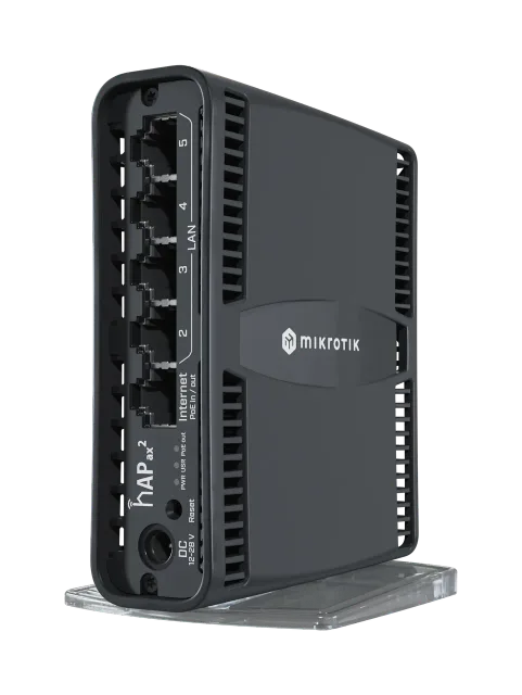 MikroTik C52iG-5HaxD2HaxD-TC - hAP ax² | MikroTik | hAP ax² | C52iG-5HaxD2HaxD-TC | 802.11ax | 1200 Mbit/s (5 GHz)/ 574 Mbit/s (2.4 GHz) Mbit/s | Ethernet LAN (RJ-45) ports 5 | No mobile broadband | 0