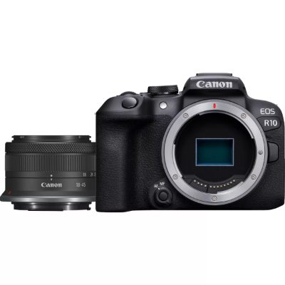 D.CAM EOS R10 RF-S 18-45 IS STM EU26, Megapixel 24.2 MP, Image stabilizer, ISO sensitivity (max) 32000, Wi-Fi, Video recording, Manual, CMOS, Black