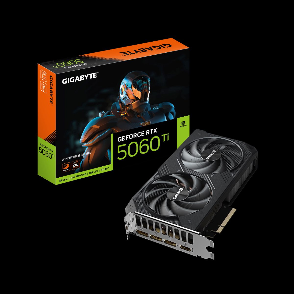 Gigabyte GeForce RTX 5060 Ti WINDFORCE OC 16G, NVIDIA, 16 GB, GeForce RTX 5060 Ti, GDDR7, HDMI ports quantity 1, PCI-E 5.0