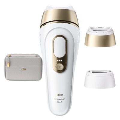 Braun IPL Epilator, Silk expert Pro 5 PL5210, Number of power levels 3, White/Gold