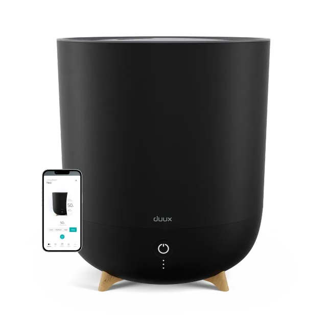 Duux | Smart Humidifier | Neo | Water tank capacity 5 L | Suitable for rooms up to 50 m² | Ultrasonic | Humidification capacity 500 ml/hr | Black