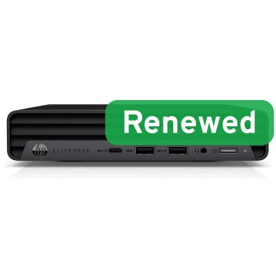 HP Renewed Grade B, EliteDesk 805 G6 Desktop Mini, AMD Ryzen 5 PRO, 4650GE, 16 GB, SSD, 256 GB, AMD Radeon Graphics, Windows 11 Pro