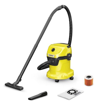 Vacuum Cleaner, KARCHER, 1.628-122.0, Suction power 230 AW, Input power 1000 W, Dust capacity 15 L, Drum vacuum, Cleaning type Dry&wet, Dust container Dust bag, Colour Black/Yellow
