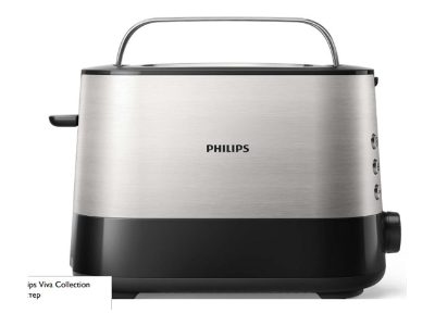 Toaster, HD2635/90 Viva Collection, Number of slots 2, Housing material Metal/Plastic, Stainless Steel/Black