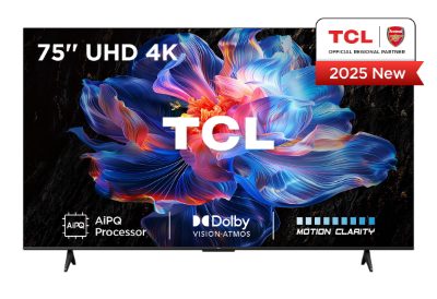 TCL LED 4K TV, 75V6C, 75, Smart TV, Google TV, UHD, Black