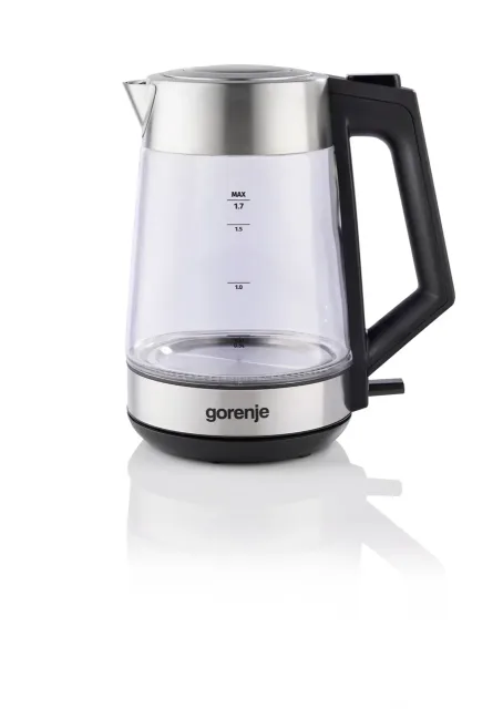 Gorenje | K17OGS | Kettle | Electric | 1.7 L | 2200 W | 360° rotational base | Stainless steel/Glass | Stainless steel