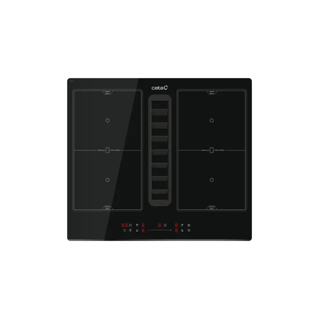 CATA Venting Hob | IAS 6024 | Induction | Number of burners/cooking zones 4 | Slider | Black | CATA | Hob with Hood | IAS 6024 | Induction | 59 cm | Number of burners/cooking zones 4 | Black | Slider