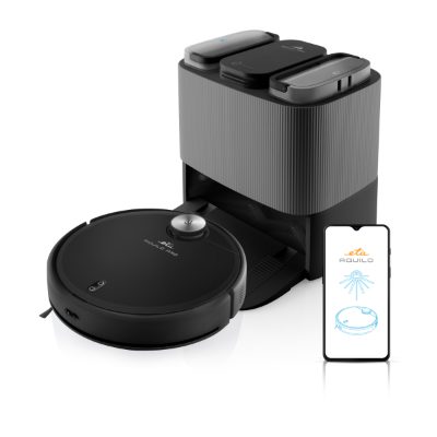 Robotic Vacuum Cleaner, ETA724390000 Aquilo PRO, Wet&Dry, Operating time (max) 180 min, Li-ion, 5200 mAh, Dust capacity 2.5 L, 4000 Pa, Black