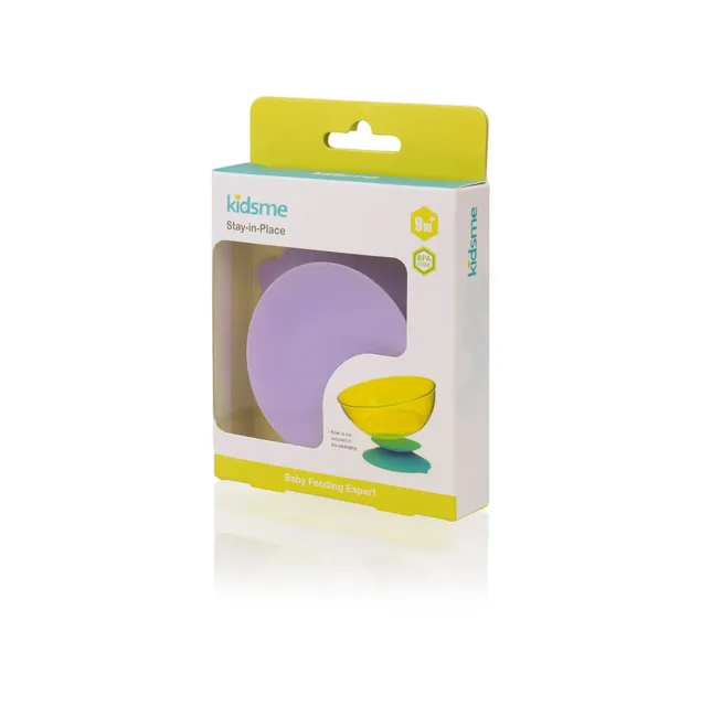 Kidsme Stay-in-Place paliktnis-turētājs ar piesūcekni bļodiņām, pudelītēm un krūzītēm, Lavender