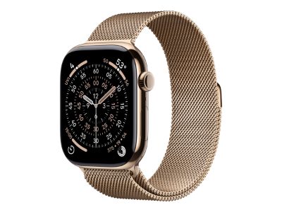 Apple Watch Series 11, Smart watch, GPS (satellite), LTPO OLED Always-On Retina display, Waterproof, Gold Titanium