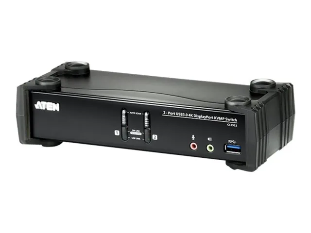 Aten CS1922 2-Port USB 3.0 4K DisplayPort KVMP Switch | Aten | 2-Port USB 3.0 4K DisplayPort KVMP™ Switch (Cables included) | CS1922